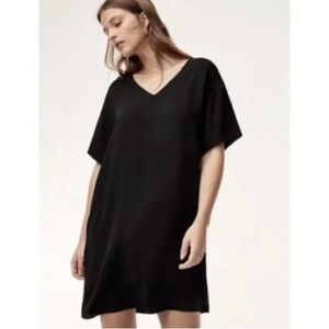 Babaton Sz XS Black Aaron V-neck Oversized T-shirt Dress